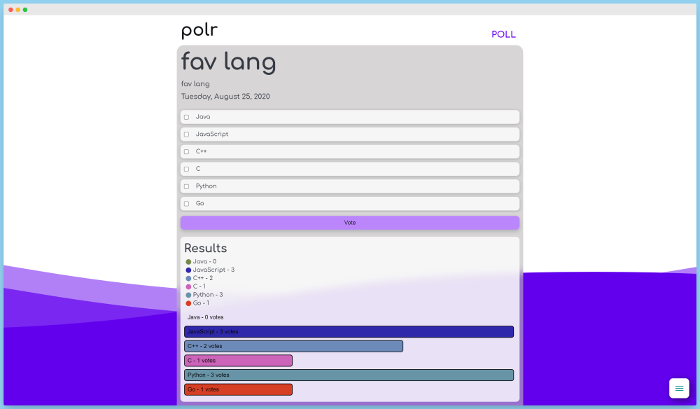 polr website screenshot.